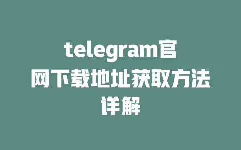 telegram官网下载地址获取方法详解 一