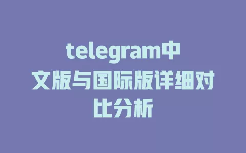 telegram中文版与国际版详细对比分析 一