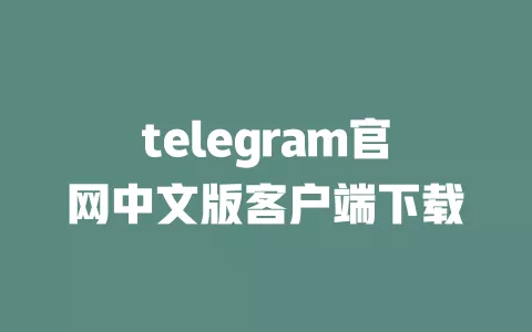 telegram官网中文版客户端下载 一