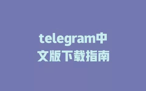telegram中文版下载指南 一