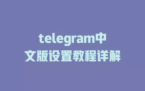 telegram中文版设置教程详解