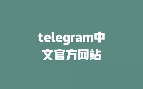 telegram中文官方网站 一