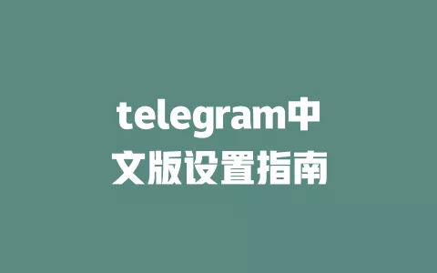 telegram中文版设置指南 一